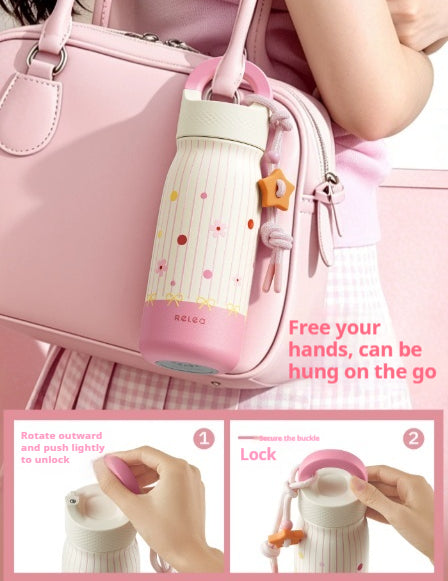 Trinkflasche mit Strohhalm und Tragegurt – Bild 3 | LuxeStyle