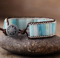Handgemachtes Lederarmband mit Herz- und Geometrie-Elementen | LuxeStyle