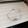 Goldplattiertes Zirkonia-Ovalarmband mit Schmuck