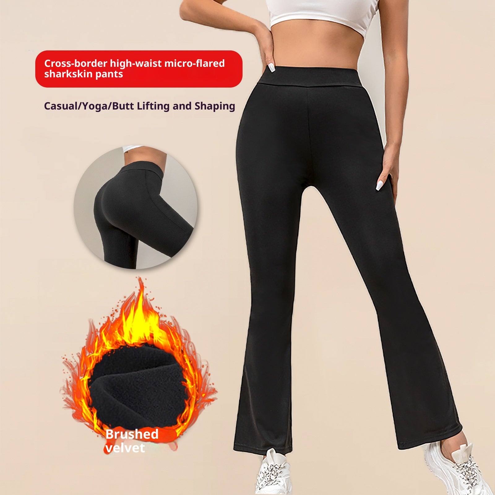 Damen Yoga-Hose mit Fleecefutter