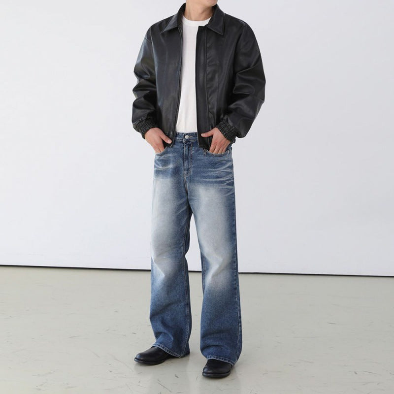 Lässige PU-Lederjacke für Herren
