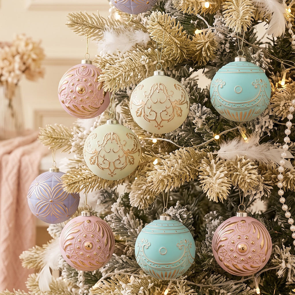 Weihnachtskugel 8 cm mit gemalten Mustern – Bild 5 | LuxeStyle