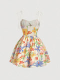 Blumenkleid mit Schnürung