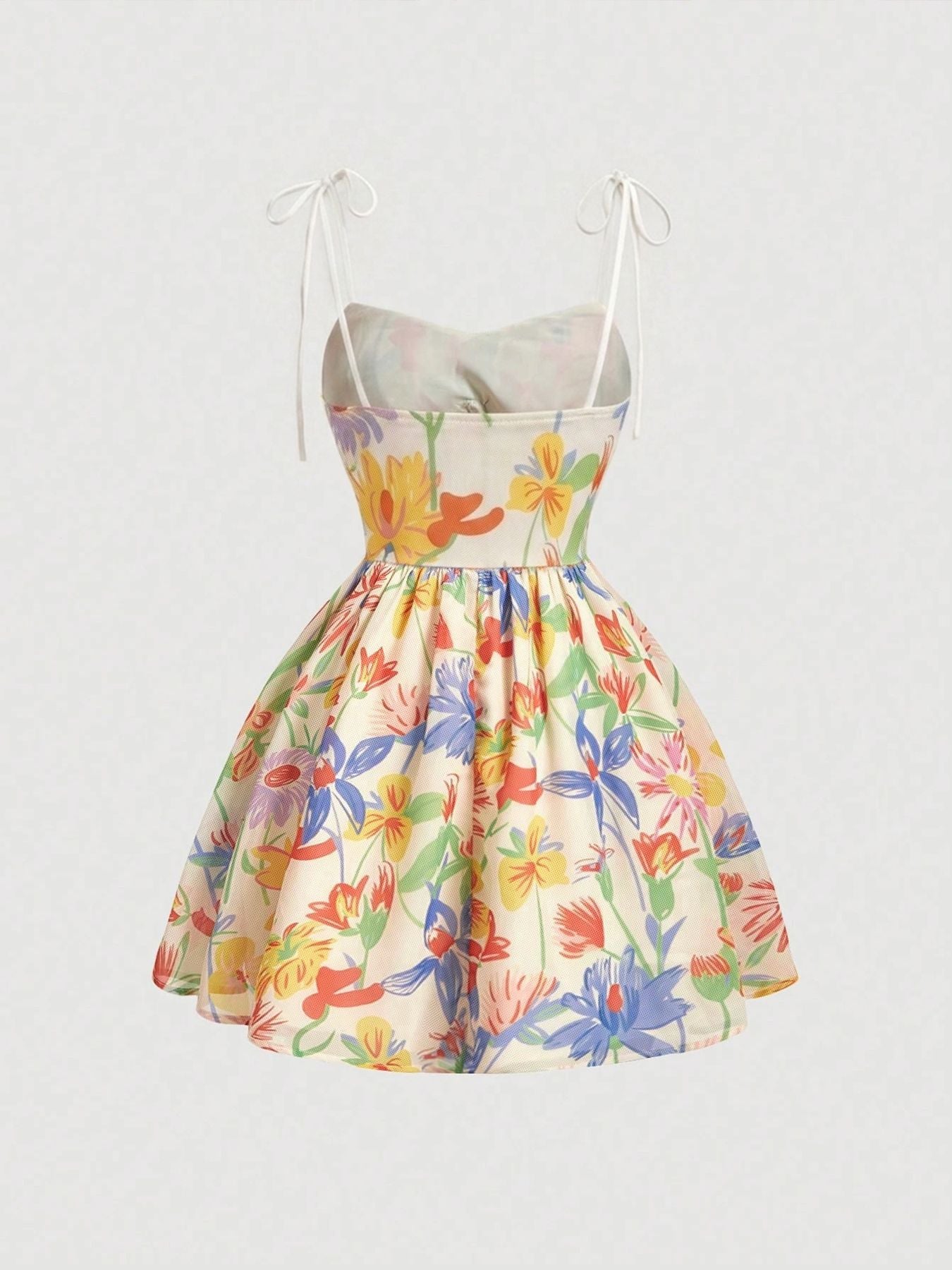 Blumenkleid mit Schnürung