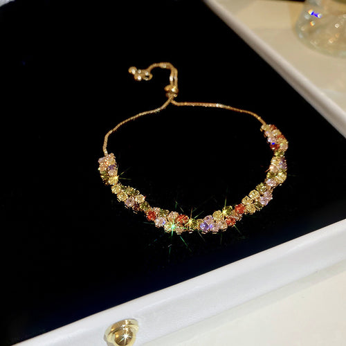 18K-Gold-Füllung Ovaler Zirkon-Clip-Armband