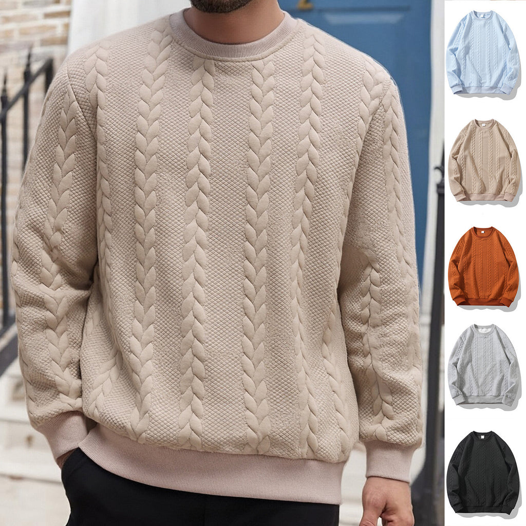 Herren Rundhals-Pullover in Unifarben