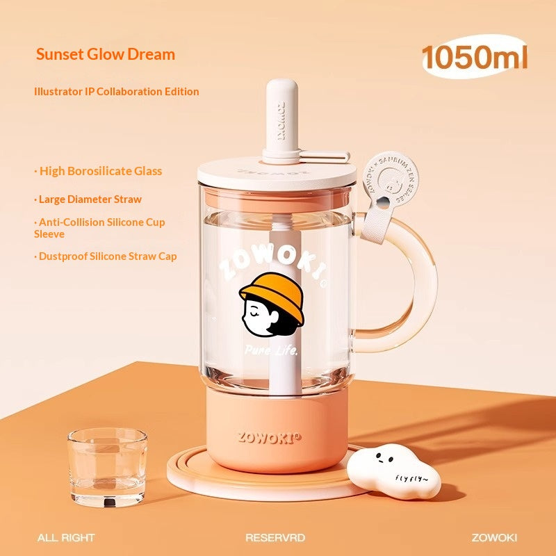 Trinkbecher mit Strohhalm aus Borosilikatglas – Bild 9 | LuxeStyle