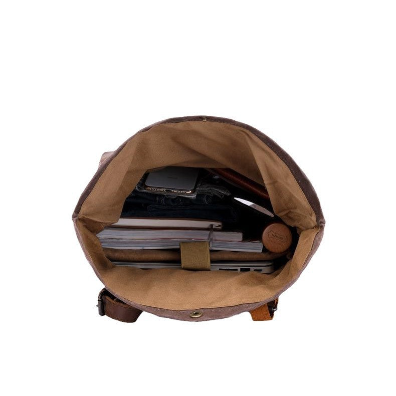 Vintage Rucksack aus Pferdeleder und Canvas