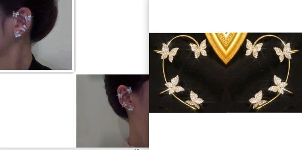 Schmetterling Ohrclip & Ohrhaken