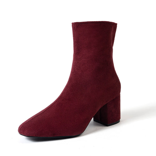 Ankle Boots mit Chunky Heel und Seitenreissverschluss