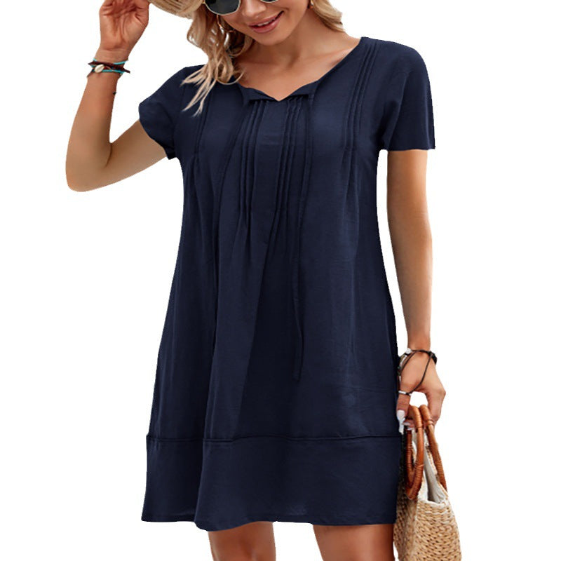 Patchwork Midi-Kleid aus Baumwoll-Leinen – Bild 2 | LuxeStyle