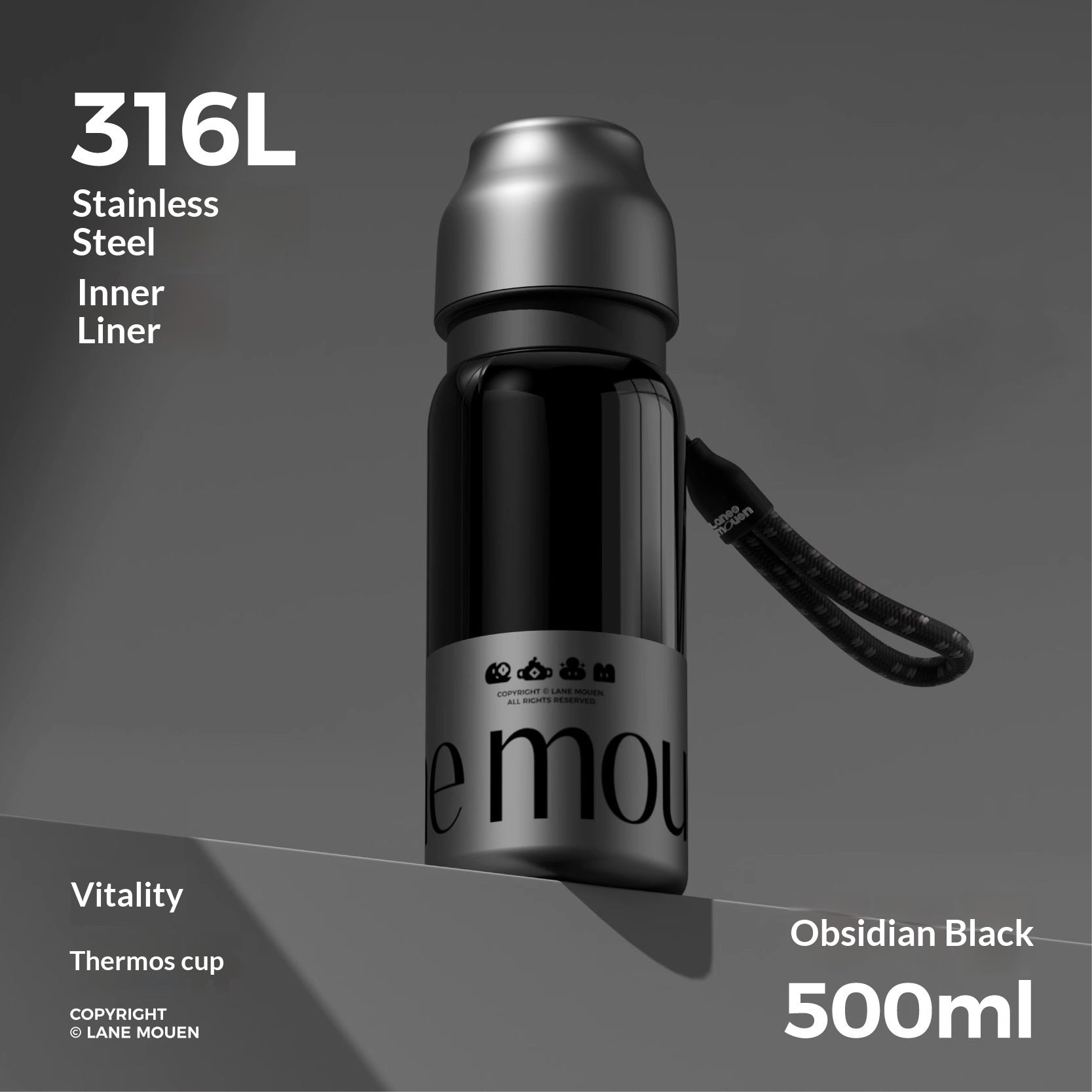 Edle Thermosflasche aus Edelstahl