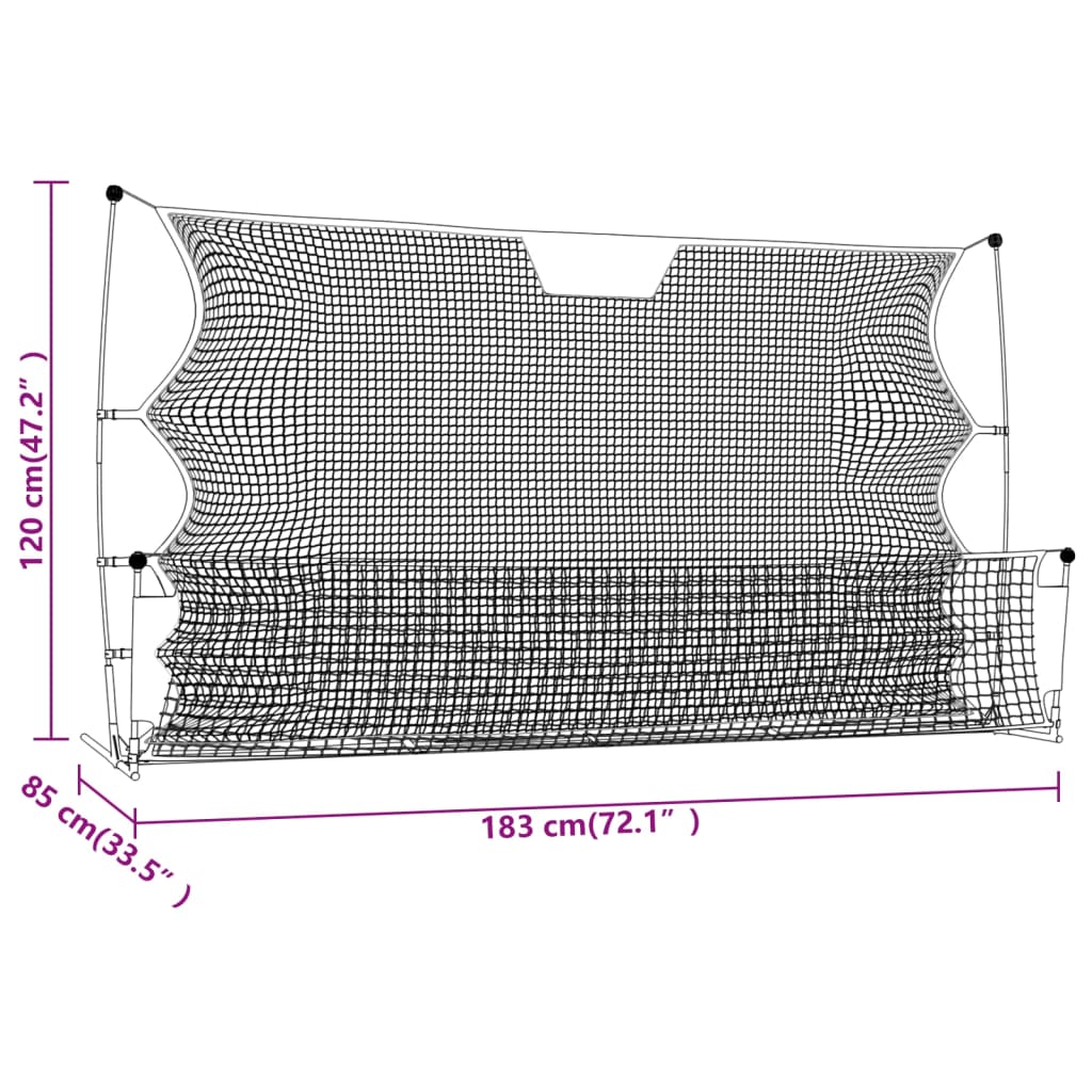 Fussball Rebounder Schwarz-Gelb 183x85x120 cm