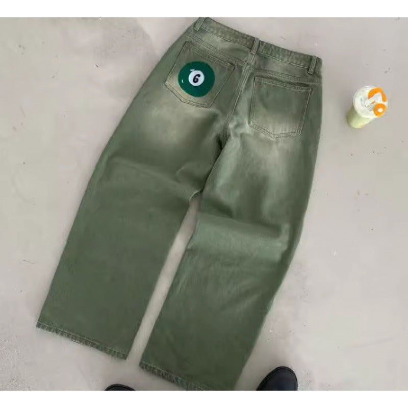 High-Waist Jeans mit weitem Bein & Print – Bild 1 | LuxeStyle