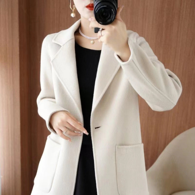 Mid-length Wollmantel Casual Chic