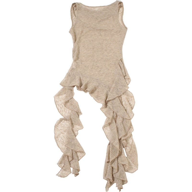 Rüschen-Top mit asymmetrischen Trägern – Bild 3 | LuxeStyle