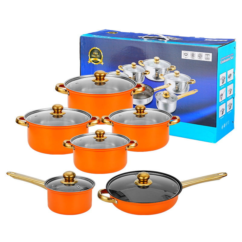 Gold Dual-sided Stockpot, 12-teiliges Set
