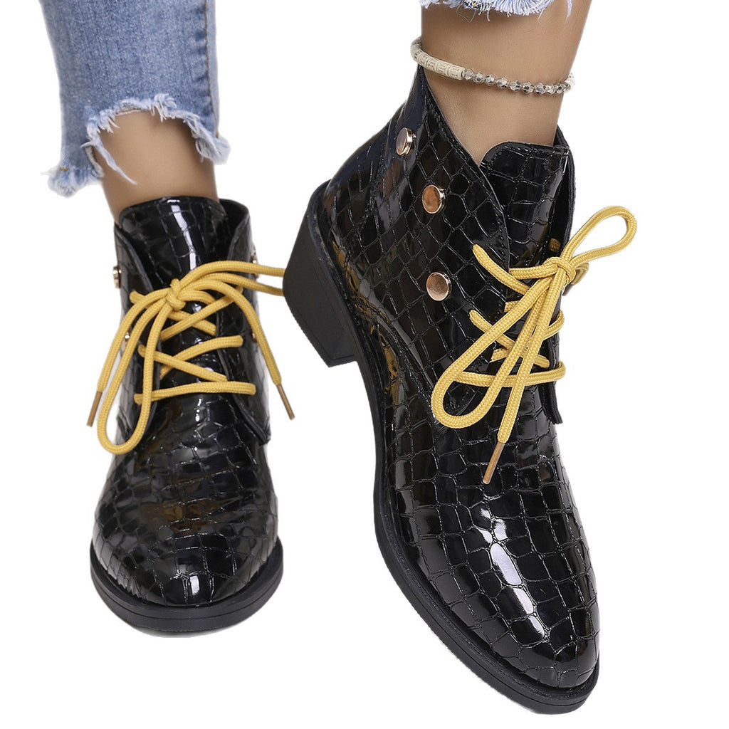 Grosse Chunky-High-Absatz Stiefel