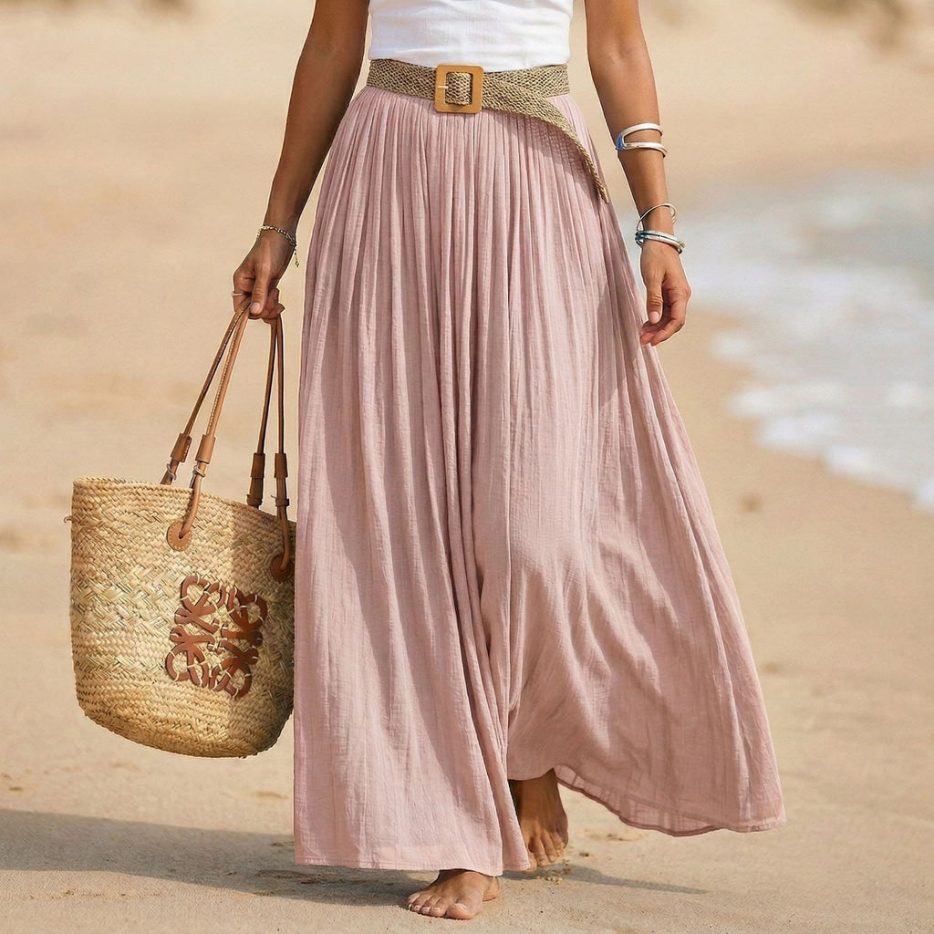 Maxi-Rock mit elastischem Bund für Urlaubs- & Strandlook