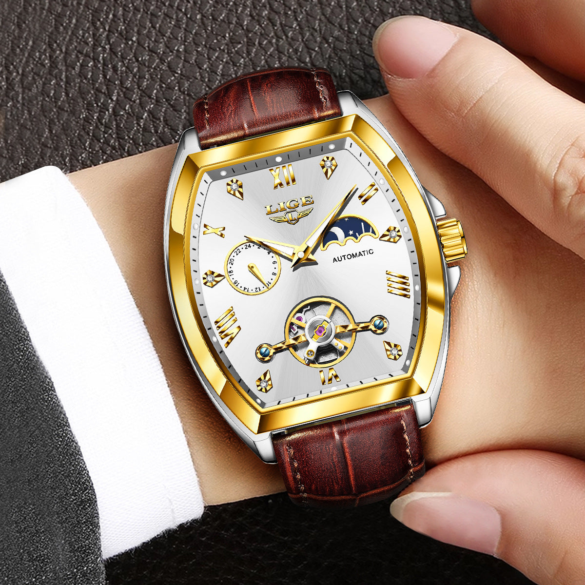 Herren-Tourbillon-Armbanduhr