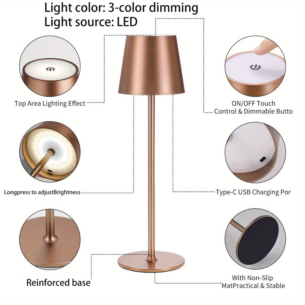 Dimmbare USB Tischleuchte, Akkubetrieben