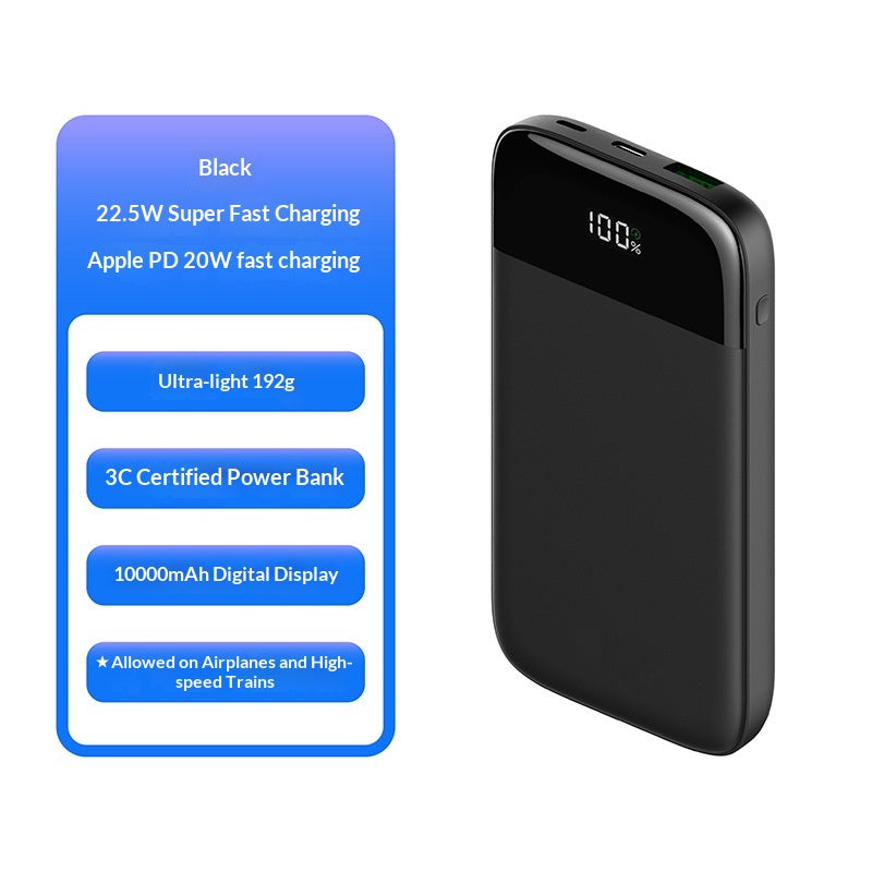 Ultra-dünne 10000 mAh Powerbank mit Digitalanzeige
