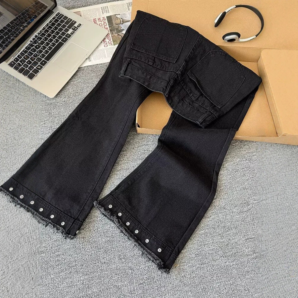 Herren Jeans mit Nieten, Schwarz