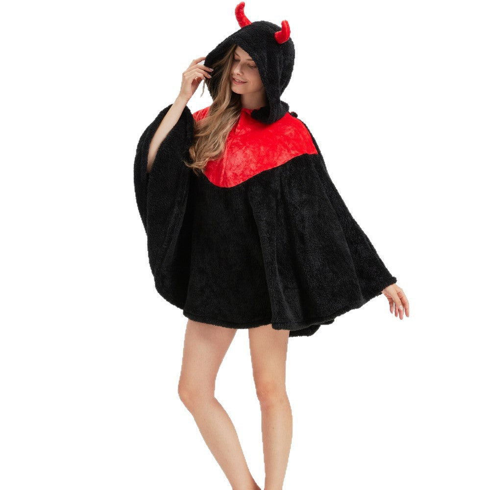Halloween-Umhang «Kleiner Teufel» aus Flanell