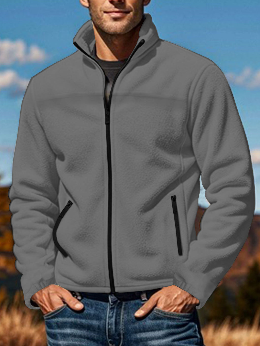 Outdoor-Fleecejacke mit Stehkragen – Bild 2 | LuxeStyle