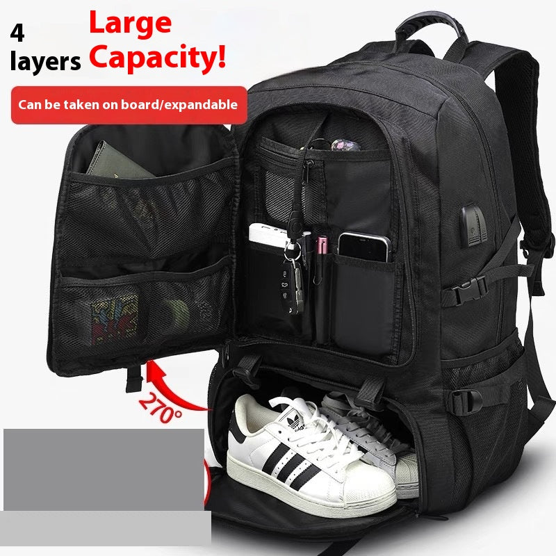 Grosses Herren-Rucksack 56-75 L mit USB-Schnittstelle – Bild 5 | LuxeStyle