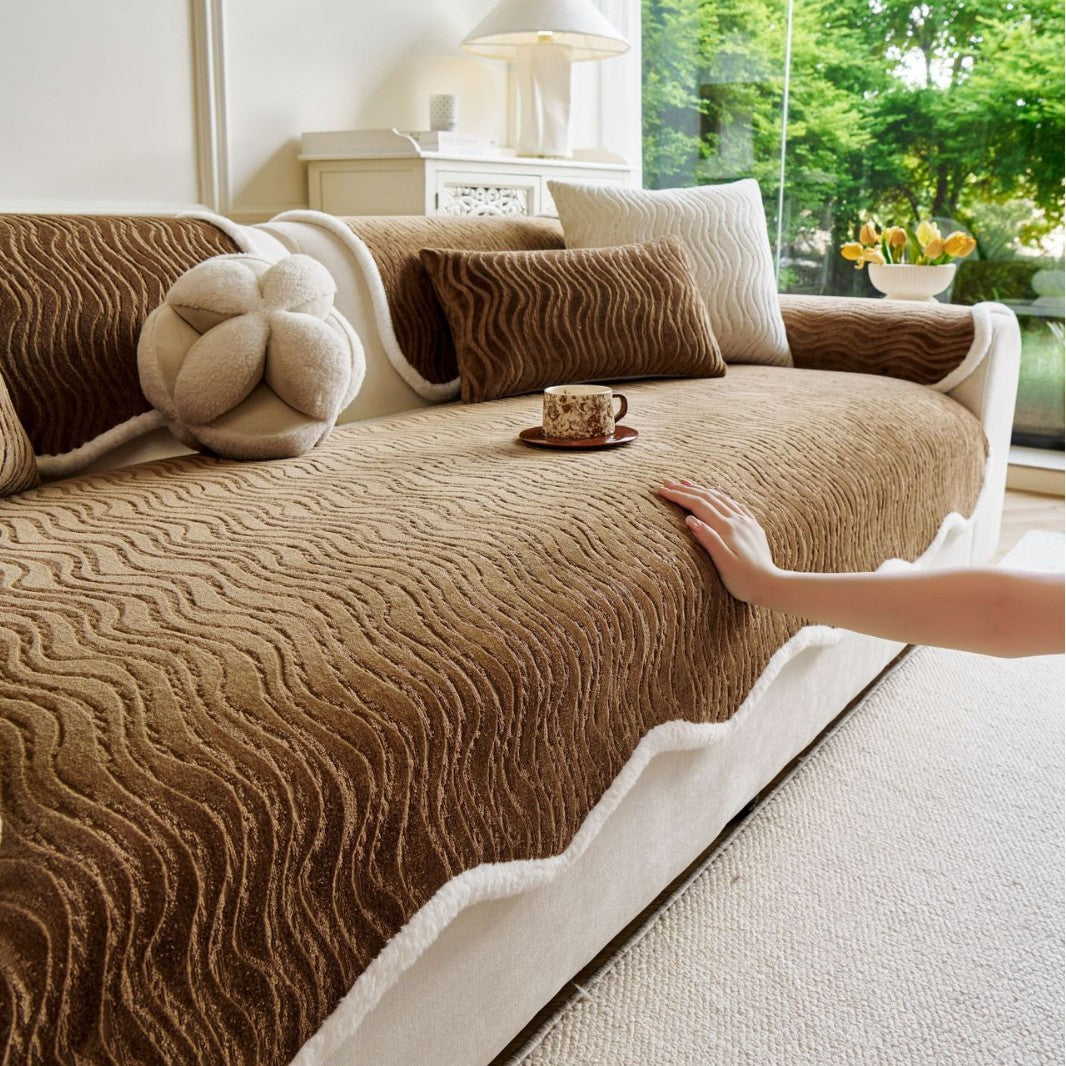 Chenille Sofakissenbezug – Streifen, 70–240 cm – Bild 9 | LuxeStyle