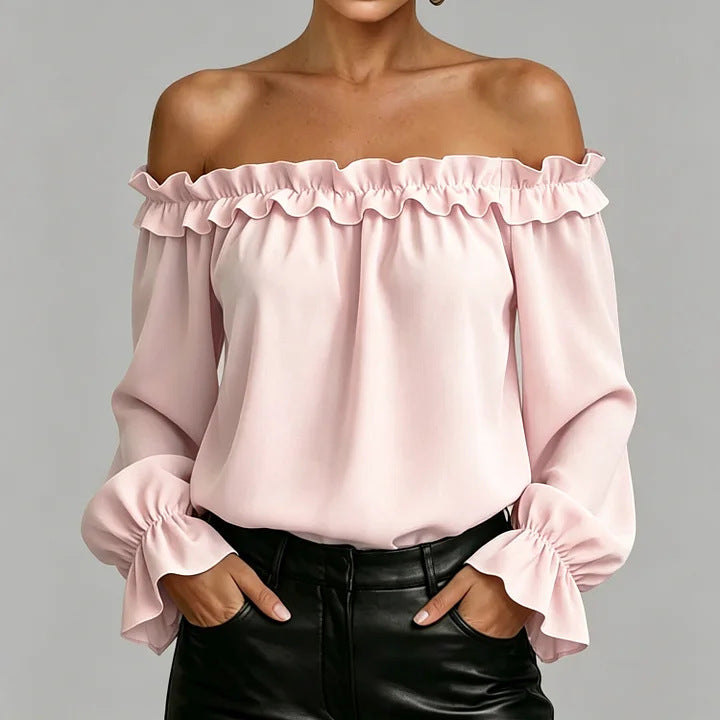 Elegante Off-Shoulder Bluse mit Rüschen – Bild 1 | LuxeStyle