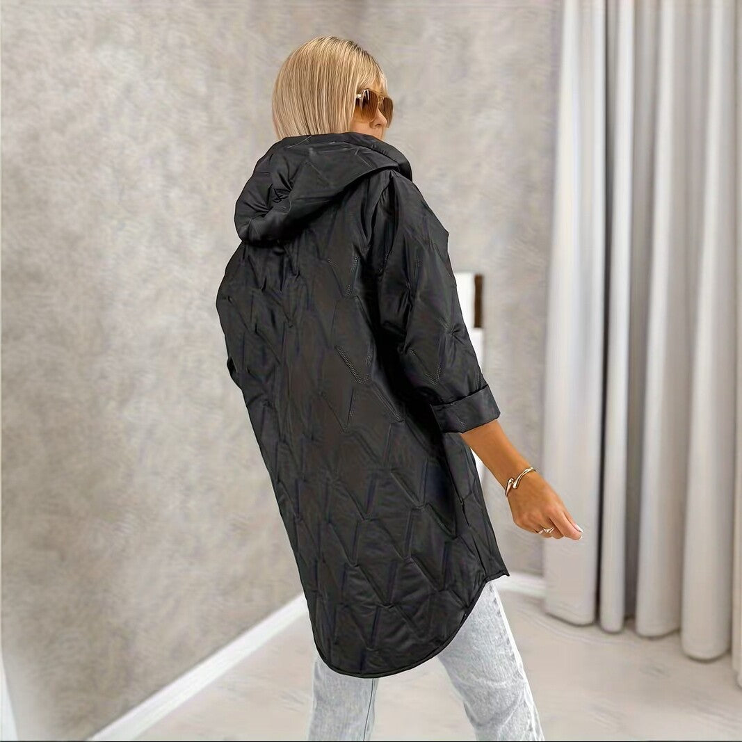 Weitläufiger, mit Kapuze, schwarzer Mantel – 1XL-5XL – Bild 5 | LuxeStyle
