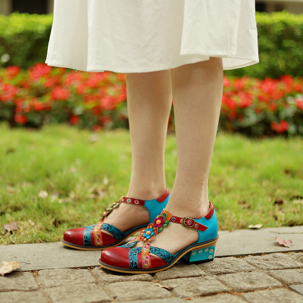 Retro Sandalen mit Kontraststreifen – Bild 2 | LuxeStyle