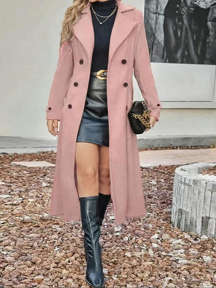 Langärmliger, doppelt-reiteriger Trenchcoat – Bild 8 | LuxeStyle