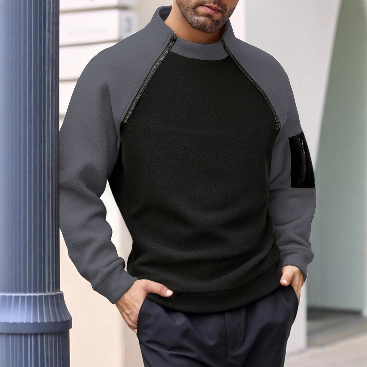 Stehkragen-Pullover für Herren – Bild 6 | LuxeStyle