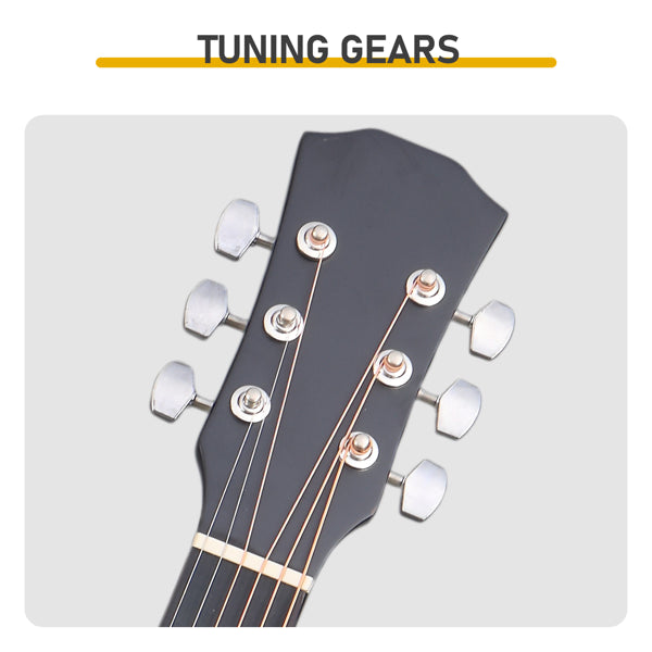 Mattschwarze 41-Zoll Dreadnought Akustikgitarre