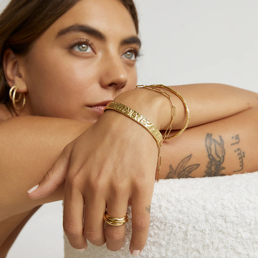 18k-Goldstahl Armband, hohl und poliert