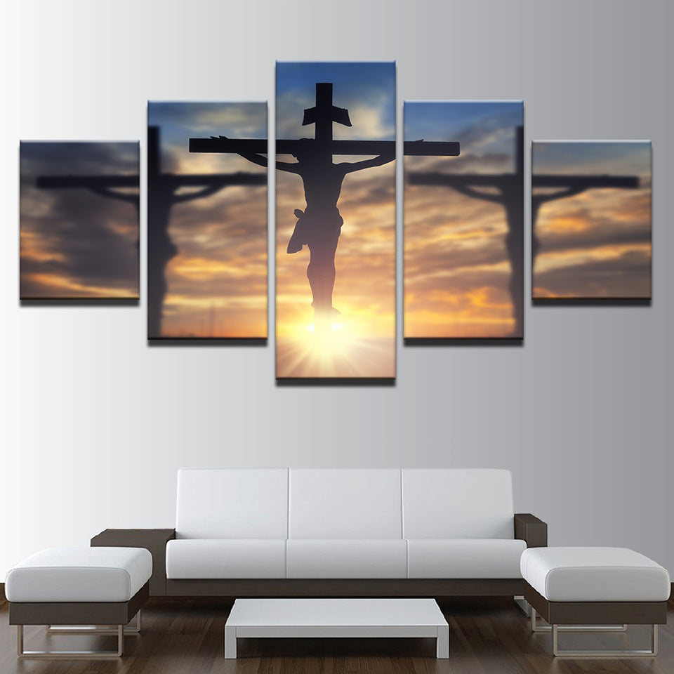 5-teiliges Leinwandbild: Abstrakter Jesus – Bild 4 | LuxeStyle