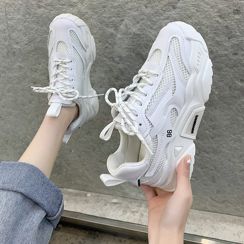 Candy-farbige Plateau-Sneaker für Damen