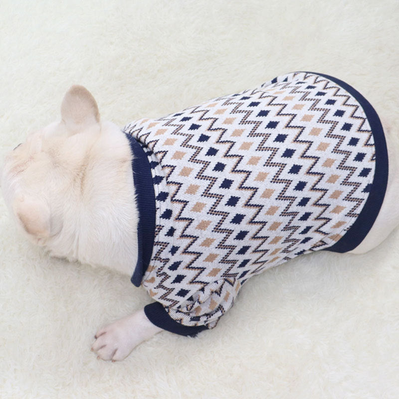 Strickpullover für Hund – navyblau – Bild 5 | LuxeStyle