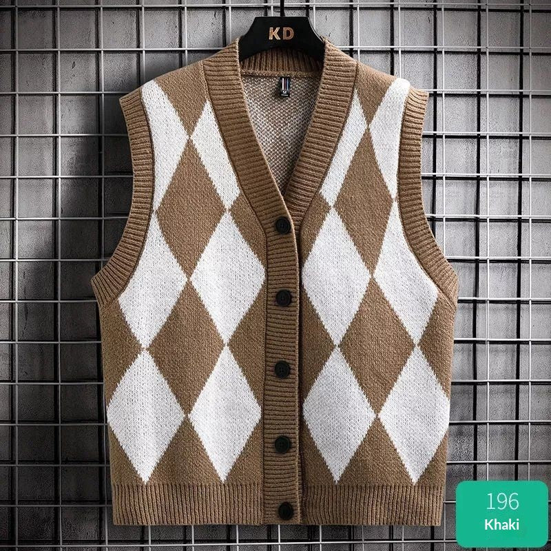 Herren Strickweste mit Rautenmuster