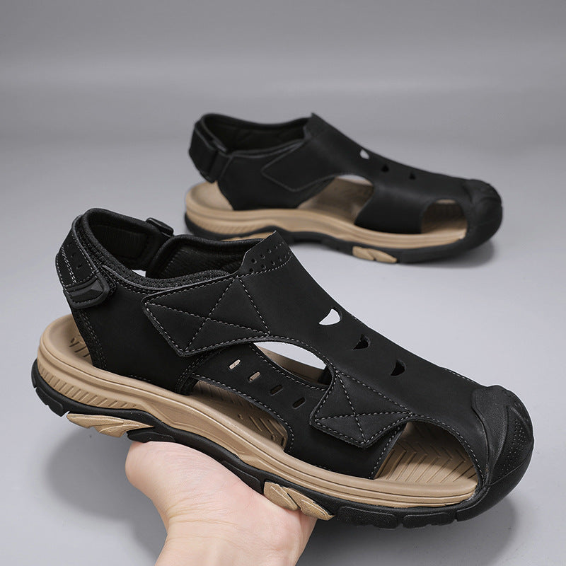 Atmungsaktive Leder-Sandalen für Herren