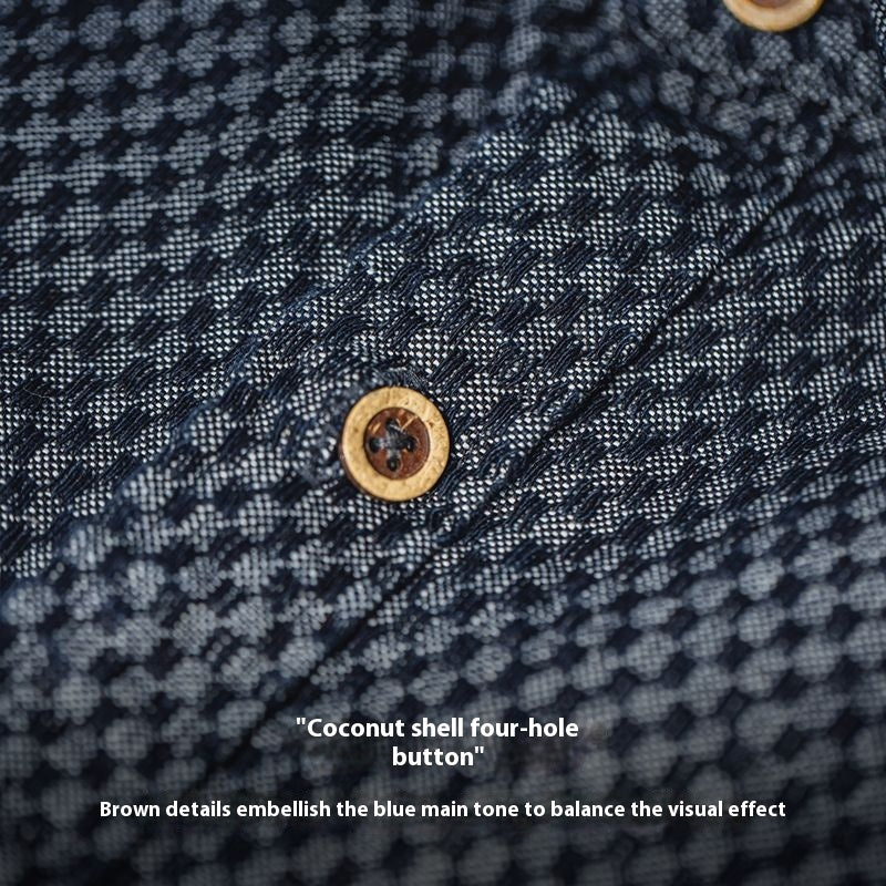 Retro-Schachbrett-Checkered Denim Jackett – Bild 4 | LuxeStyle
