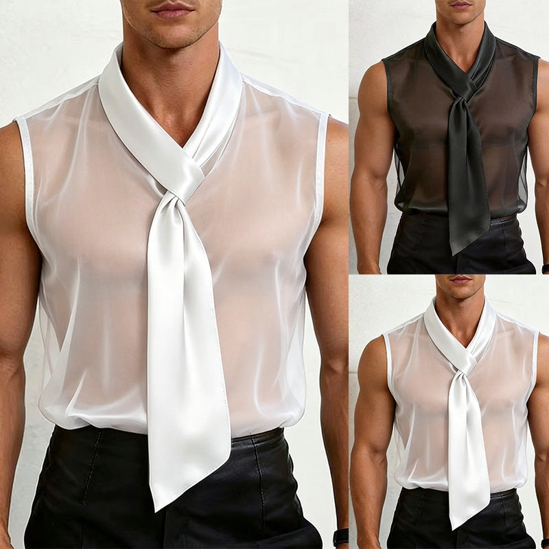 Ärmellose Satin-Weste für Herren – Bild 2 | LuxeStyle