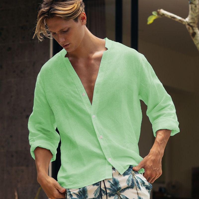 Herren Hemd Atmungsaktiv Langarm Einfarbig – Bild 9 | LuxeStyle
