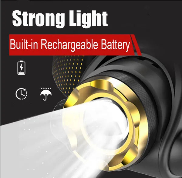 Superhelle LED-Stirnlampe, wiederaufladbar