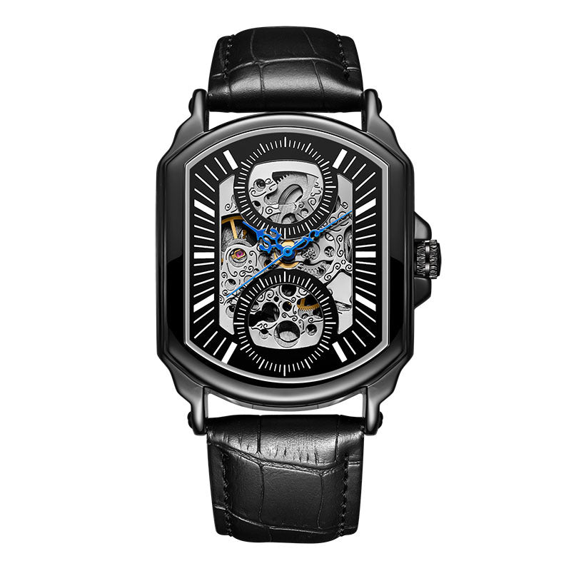Quadratische Mechanikuhr im Antik-Stil