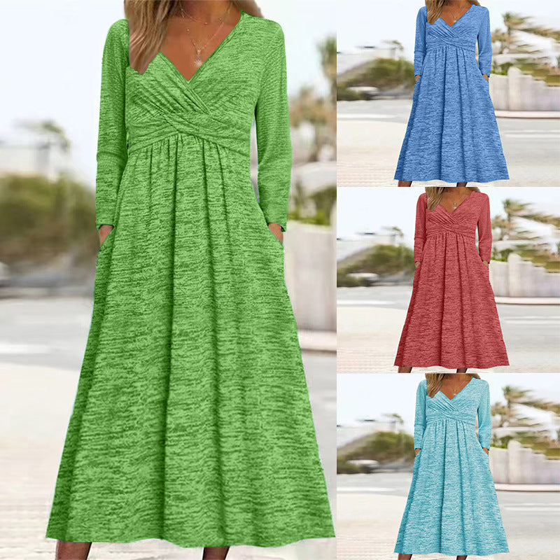 Langärmliges Freizeitkleid mit Taschen – Bild 9 | LuxeStyle