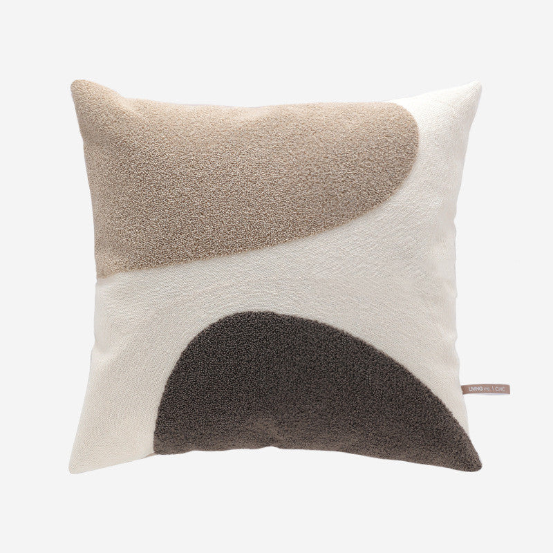 Geometrisches Kissen mit Farbblock-Stickerei – Bild 3 | LuxeStyle